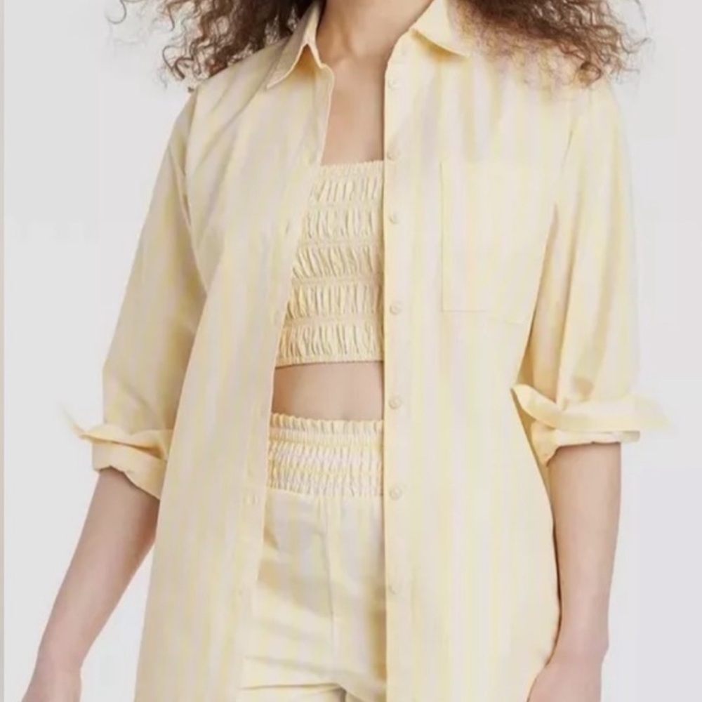 a new day Pale Yellow Button-Down Shirt